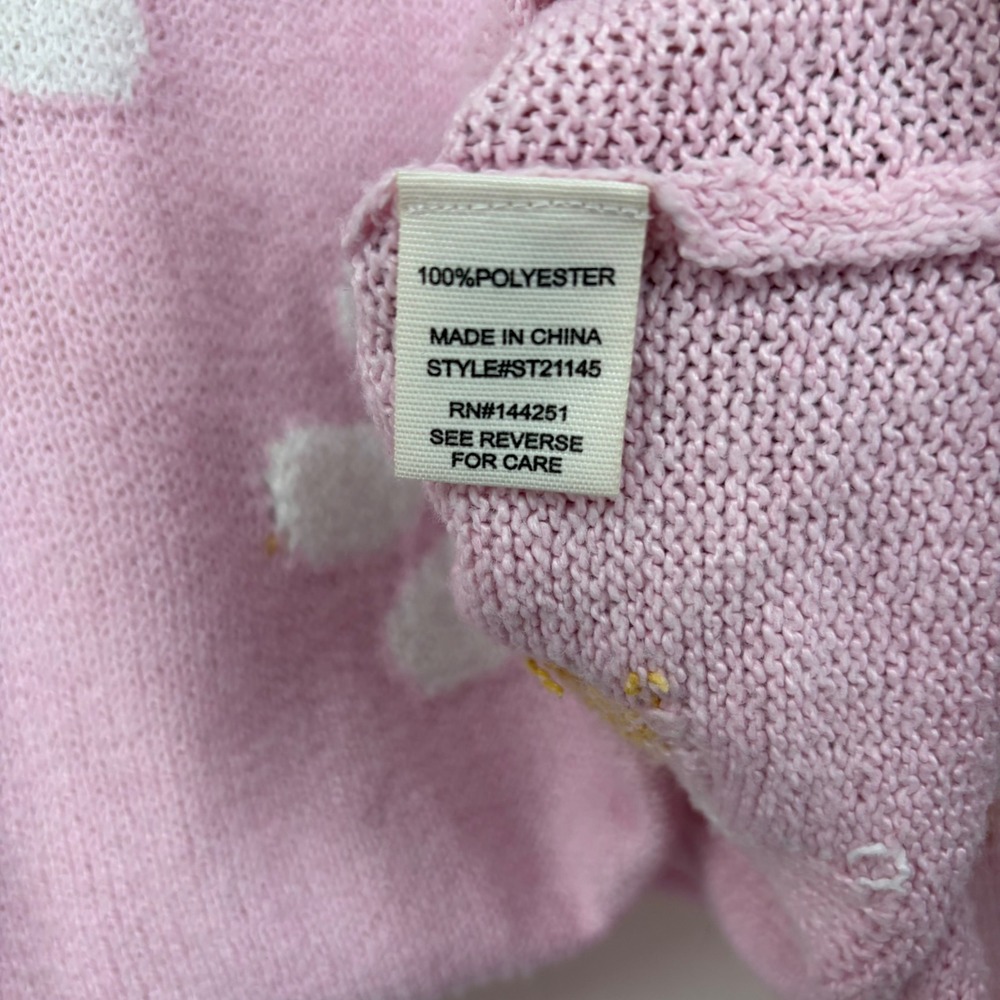 Moon & Madison Size Medium Pink Daisy‎ Floral Cropped Sweater Women Long Sleeve - Picture 4 of 5